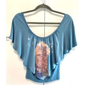 Disney Star Wars Chewbacca Ruffle Bat Top Shirt